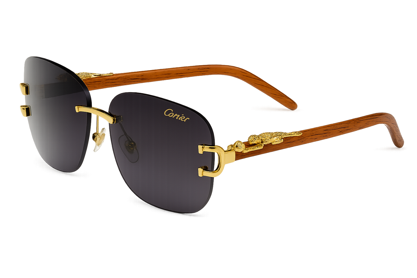 Cartier Rimless CT0046S Sunglasses - Purple Brown